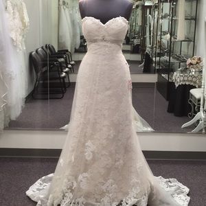 Private Label A-line with tulle overlay. Size 14